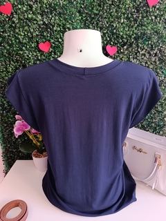 Blusa Muscle Tee em Viscolycra Azul Marinho na internet