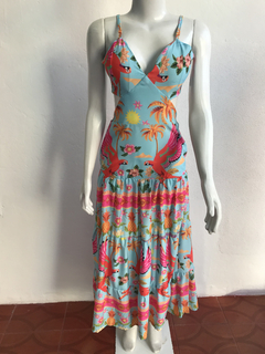 Vestido Longo Onça Pink - comprar online