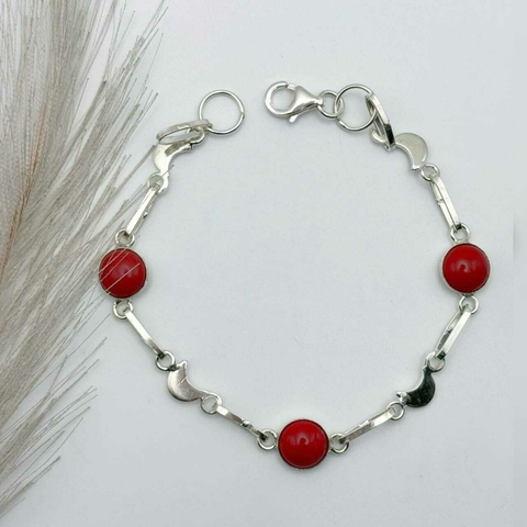 PULSERA PIEDRA NATURAL CORAL