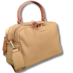 Bolsa Baú Bege Pavão de Ouro