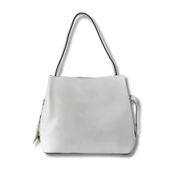 Bolsa Feminina Branca com Lenço e 3 Repartições - Estilo Bag