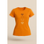 Camiseta feminina babylook laranja estampa corações