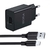 Kit Carregador 1Hora Usb-A + V8 Preto - 1M