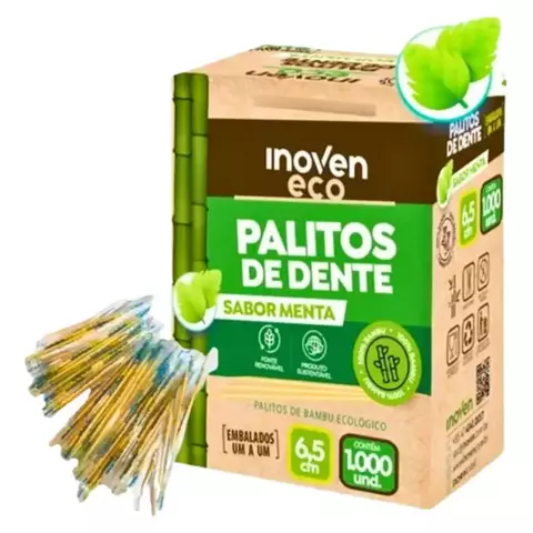 PALITOS DE DENTE MENTOLADO BAMBU - C/1000