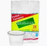 Kit 250ml c/25 pote + tampa (RioPlastic)
