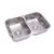 4315 - PILETA DOBLE CON SOPAPA AMERICANA 57X37X15ACERO 430 - comprar online