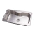 801 - PILETA SIMPLE LINEA MODERNA CON SOPAPA AMERICANA Y ANTIREBALSE 87X48X20 ACERO 304 - TotalMat