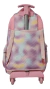 Mochila Carro Escolar Jardín Lila Celeste Glitter Toyz - comprar online