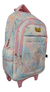Mochila Carro Escolar Jardín Azul Rosa Unicornio Mariposas