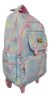Mochila Carro Escolar Jardín Lila Celeste Glitter Toyz - tienda online