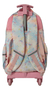 Mochila Carro Escolar Jardín Azul Rosa Unicornio Mariposas - comprar online