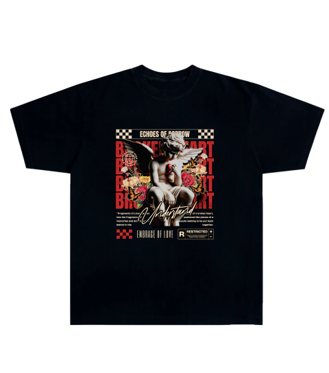 Camiseta Algodão - Angel, Broken Heart