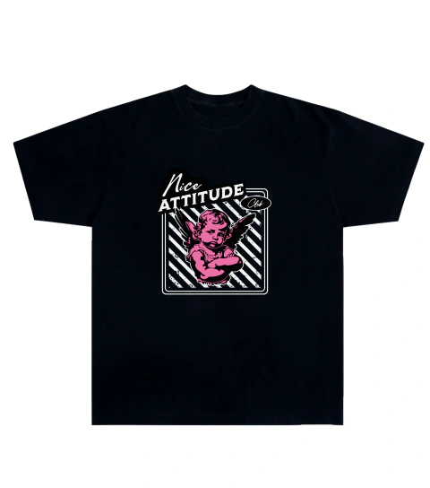 Camiseta Algodão - Angel, Nice Attitude