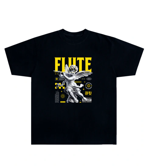 Camiseta Algodão - Angel, Flute
