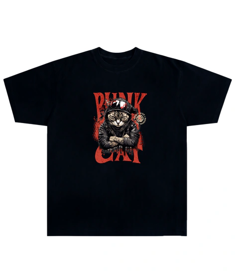 Camiseta Algodão - Punk Cat