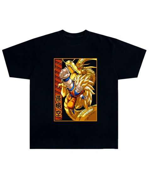 Camiseta Algodão - Goku Golden Dragon
