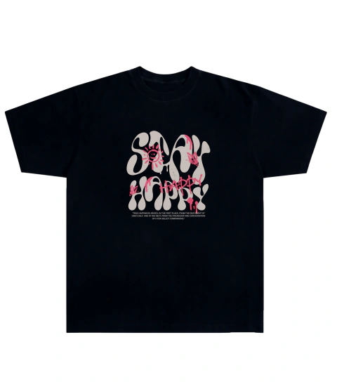 Camiseta Algodão - Stay Happy