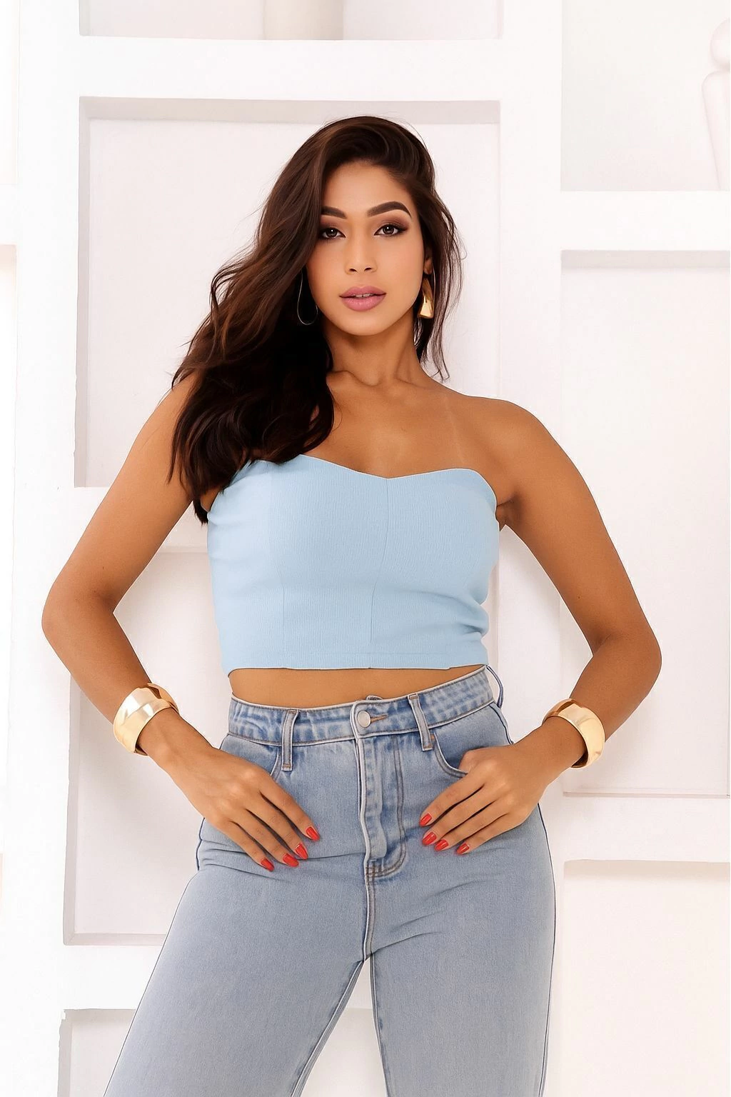 Cropped Hemilly - Azul Bebê