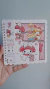 Caderneta decorada My Melody com ilustrações de cupcakes e personagens fofos em fundo rosa.