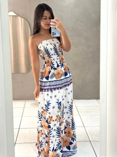 Vestido Longo Tomara Que Caia Elastec Estampado Verão Elegante na internet