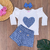 Conjunto tweed / blusa canelada