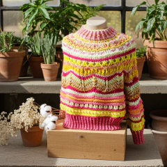 Blusa de tricô em fio acrílico