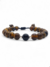 Pulsera de piedras naturales, ojo de tigre y obsidiana, plata .925