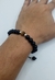 Pulsera de piedras naturales, ojo de tigre y obsidiana, plata .925