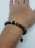 Pulsera de piedras naturales, ojo de tigre y obsidiana, plata .925