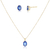 Conjunto oval safira azul M - comprar online