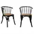Sillas De Comedor Bistro Nordicas De Madera Olmo X2 Unidades Estructura de la silla Negro Asiento Marrón claro Diseño de la tela Rattan - Tengo Todo