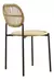 Silla Bamboo Estructura Y Patas De Hierro Pintadas Al Horno Negro + Asiento Y Respaldo Tejidos En Hilo Sintético Simil Bambú X2 Unidades