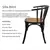 Sillas De Comedor Bistro Nordicas De Madera Olmo X2 Unidades Estructura de la silla Negro Asiento Marrón claro Diseño de la tela Rattan