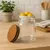 Frasco Vidrio Contenedor Multiuso Tapa Madera 9x10 cm - Tengo Todo