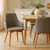 Sillón Hadid Comedor Madera Maciza Tapizado Lino Antimanchas Estructura Marrón claro Asiento Beige en internet