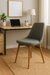 Silla Hadid Comedor Madera Maciza Tapizada Lino Antimanchas Estructura Marrón Claro Asiento Beige - tienda online