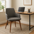 Sillón Hadid Comedor Madera Maciza Tapizado Lino Antimanchas Estructura Marrón claro Asiento Beige - comprar online