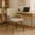 Sillón Hadid Comedor Madera Maciza Tapizado Lino Antimanchas Estructura Marrón claro Asiento Beige en internet