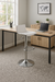 Banqueta Stick Regulable Asiento Tapizado En Ecocuero Blanco - Tengo Todo