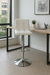 Banqueta Regulable Cuadros Ecocuero Blanco Con Respaldo Medio Y Base Giratoria De Metal - comprar online