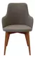 Sillón Hadid Comedor Madera Maciza Tapizado Lino Antimanchas Estructura Marrón claro Asiento Beige