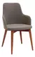 Sillón Hadid Comedor Madera Maciza Tapizado Lino Antimanchas Estructura Marrón claro Asiento Beige