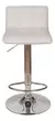 Banqueta Regulable Cuadros Ecocuero Blanco Con Respaldo Medio Y Base Giratoria De Metal