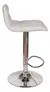 Imagen de Banqueta Regulable Cuadros Ecocuero Blanco Con Respaldo Medio Y Base Giratoria De Metal