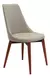 Silla Hadid Comedor Madera Maciza Tapizada Lino Antimanchas Estructura Marrón Claro Asiento Beige - comprar online