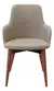 Sillón Hadid Comedor Madera Maciza Tapizado Lino Antimanchas Estructura Marrón claro Asiento Beige - comprar online