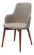 Imagen de Sillón Hadid Comedor Madera Maciza Tapizado Lino Antimanchas Estructura Marrón claro Asiento Beige