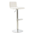 Banqueta Regulable Cuadros Ecocuero Blanco Con Respaldo Medio Y Base Giratoria De Metal - comprar online