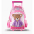 Mochila Carro Teddy 18” con Luz Led Rosa Footy