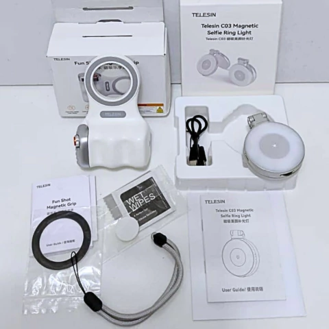 Suporte Magnético Celular Luz Espelho Controle Telesin